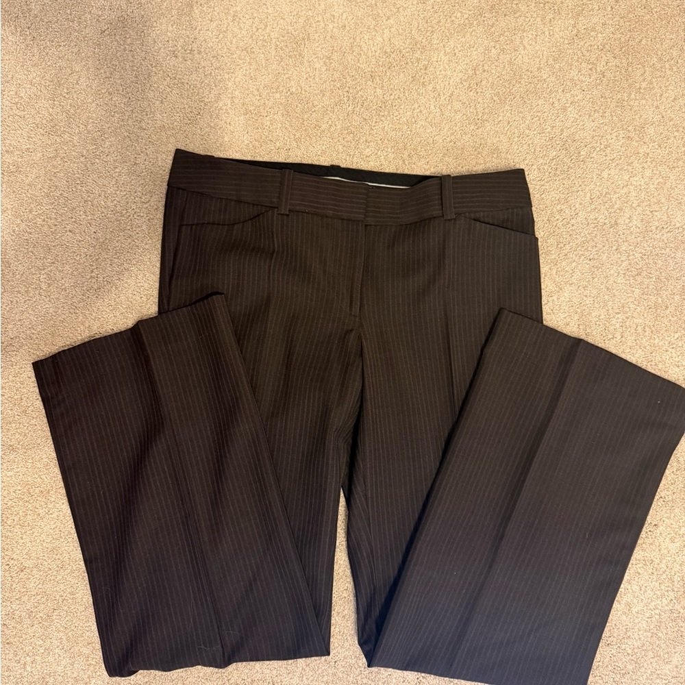 Classic Pin Striped Brown Size 6 Women's Trousers